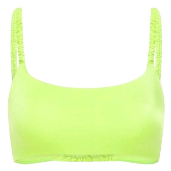 NEW‎ Peixoto Karol Stretch Ruched Bikini Swim Top in Lime Glow, Size XL - Picture 2 of 12